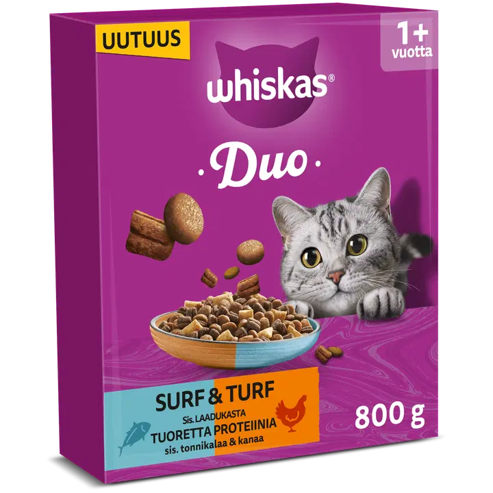 Whiskas 1+ DUO sis. Tonnikala ja kana (800 g)