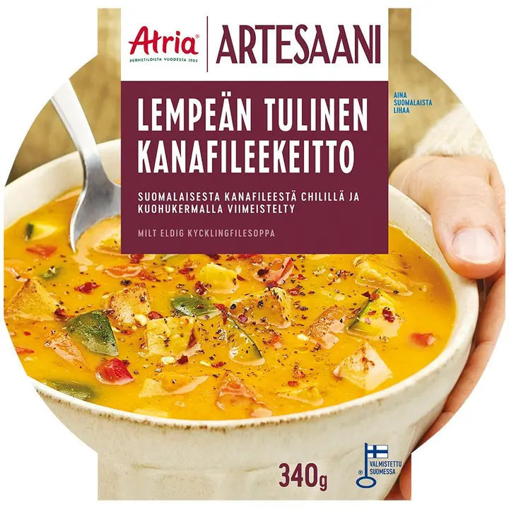 Atria Artesaani Lempeän Tulinen Kanafileekeitto 340g
