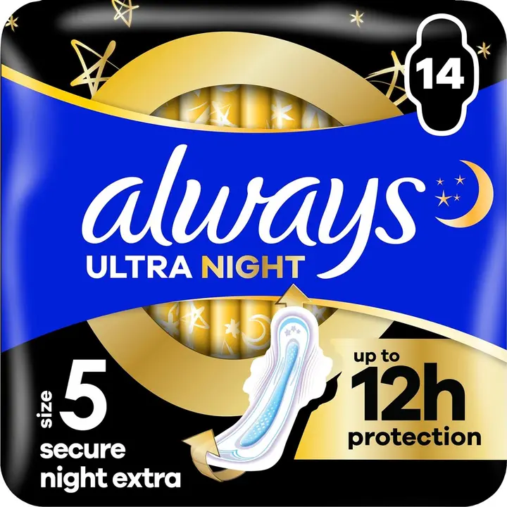 Always Ultra Secure Night Extra S5 hügieeniside 14 tk