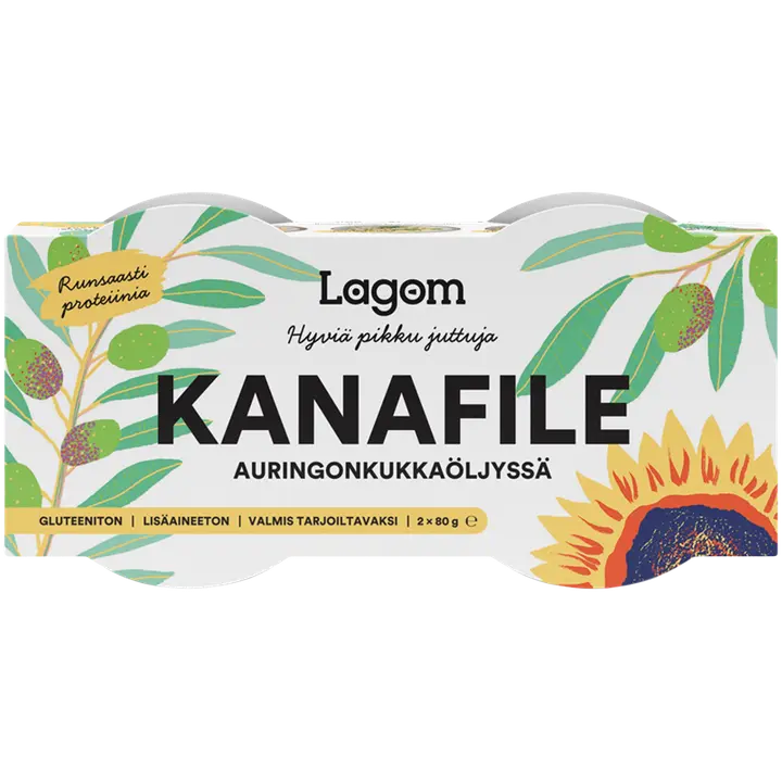 2x80g/2x42g Lagom Kanafile auringonkukkaöljyssä