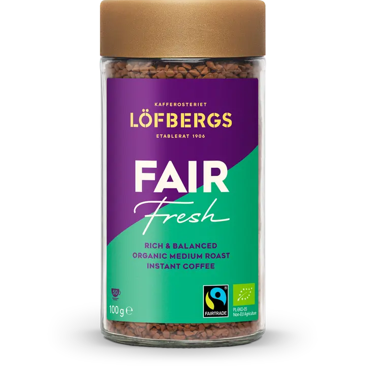 Löfbergs Fair Fresh Instant pikakahvi 100 g Reilukauppa Luomu