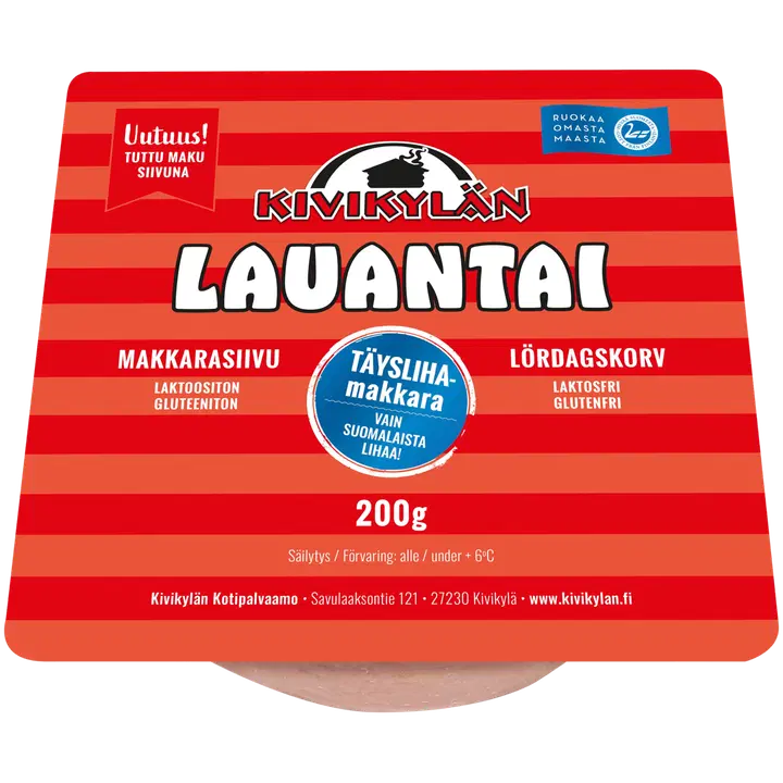Kivikylän Lauantaimakkara  siivu 200g