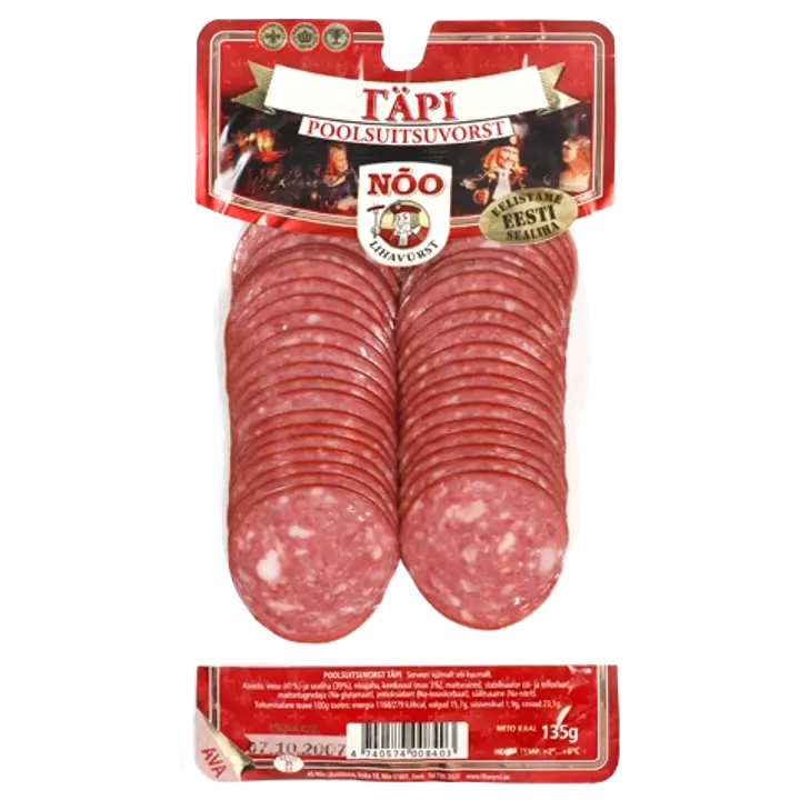 Nõo Täpi Poolsuitsuvorst 135 G Viilutatud