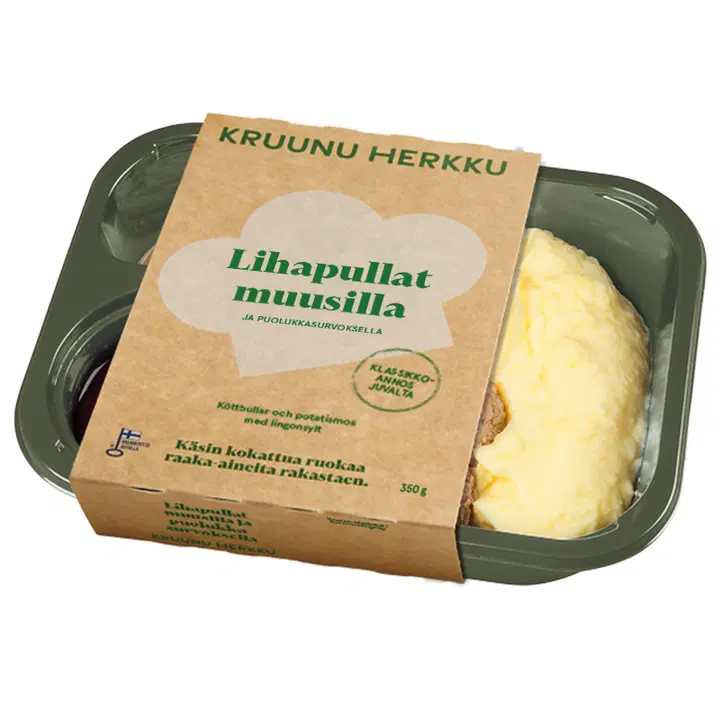 Kruunu Herkku Lihapullat muusilla 350g