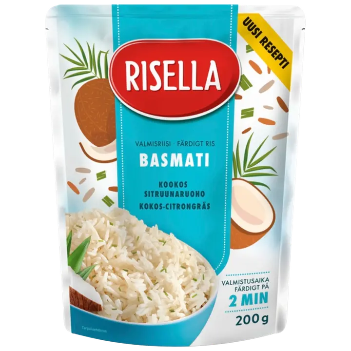 Risella Basmatiriisi kookos-sitruunaruoho 200g valmisriisi