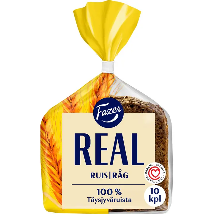 Fazer Real  Ruis 420g, täysjyväruisleipä