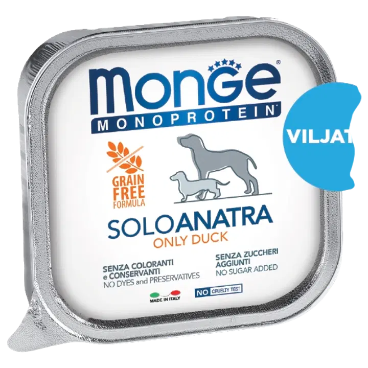 Monge dog adult Monoprotein ankka 150g vuoka