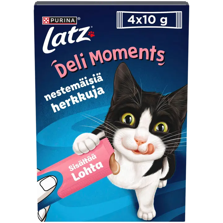 Latz ® Deli Moments™ maukkaat nestemäiset herkut kissoille Sisältää lohta 4x10 g pussi