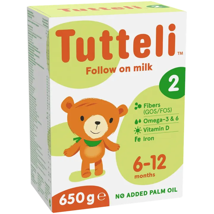 Tutteli 2 piimal põhinev imiku jätkupiimasegu alates 6 kuust, 650g