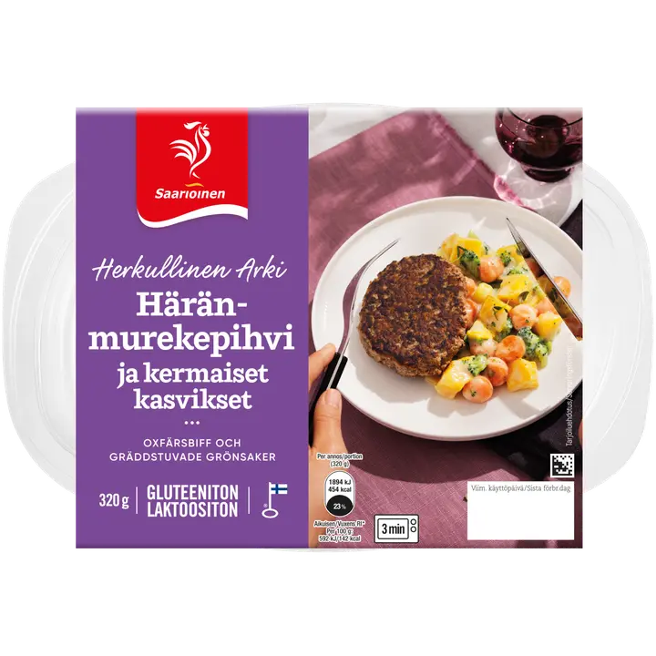 Saarioinen Häränmurekepihvi ja kermaiset kasvikset 320g