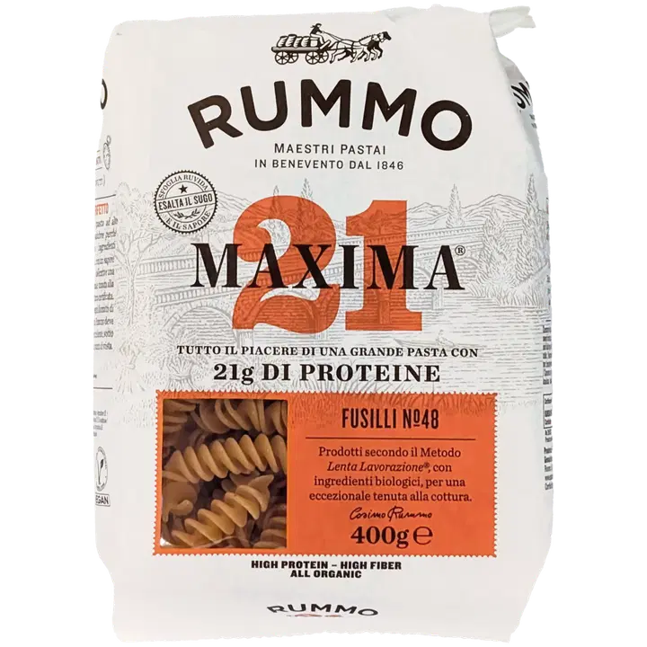 Rummo Maxima Fusilli No 48 400g proteiinipasta luomu