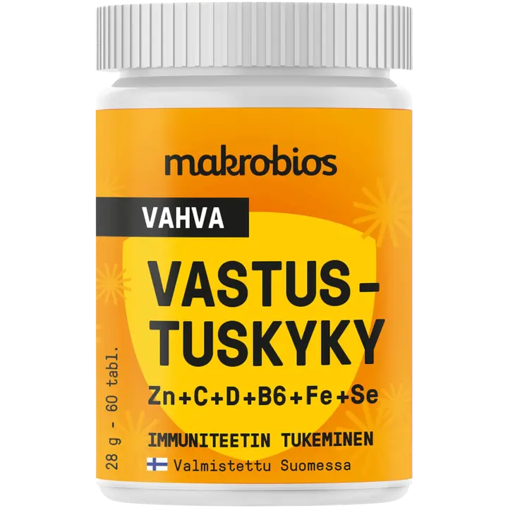 Makrobios Vahva vastustuskyky Zn+C+D+B6+Fe+Se 60 tablettia 28g