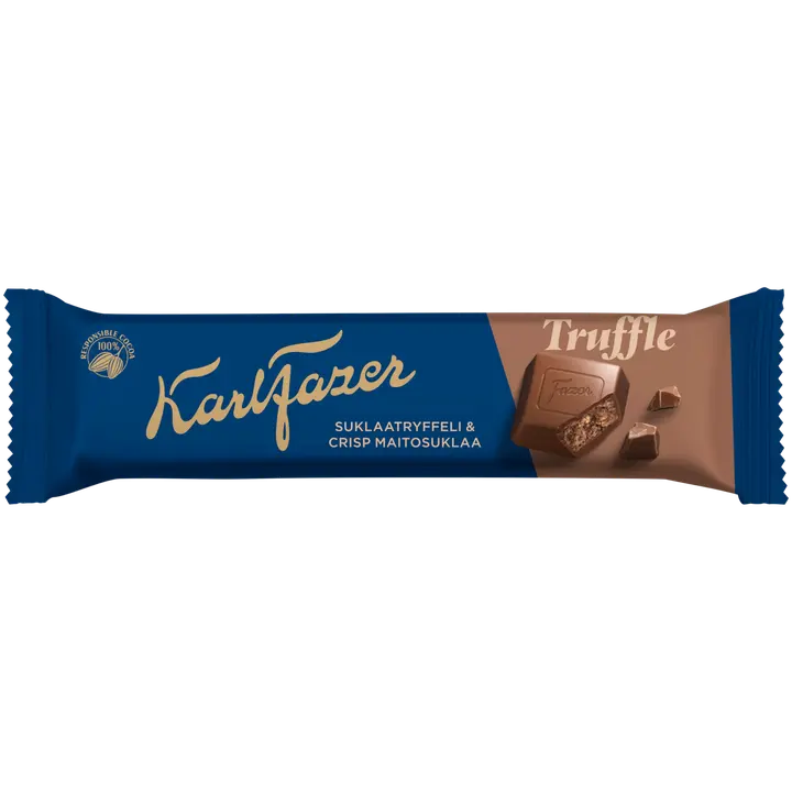 Karl Fazer maitosuklaapatukka suklaatryffelitäyteellä ja crispeillä  37g