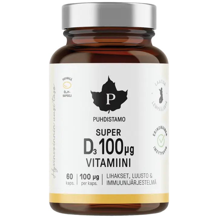 Puhdistamo Super D-vitamiin 100 µG 60 tk.