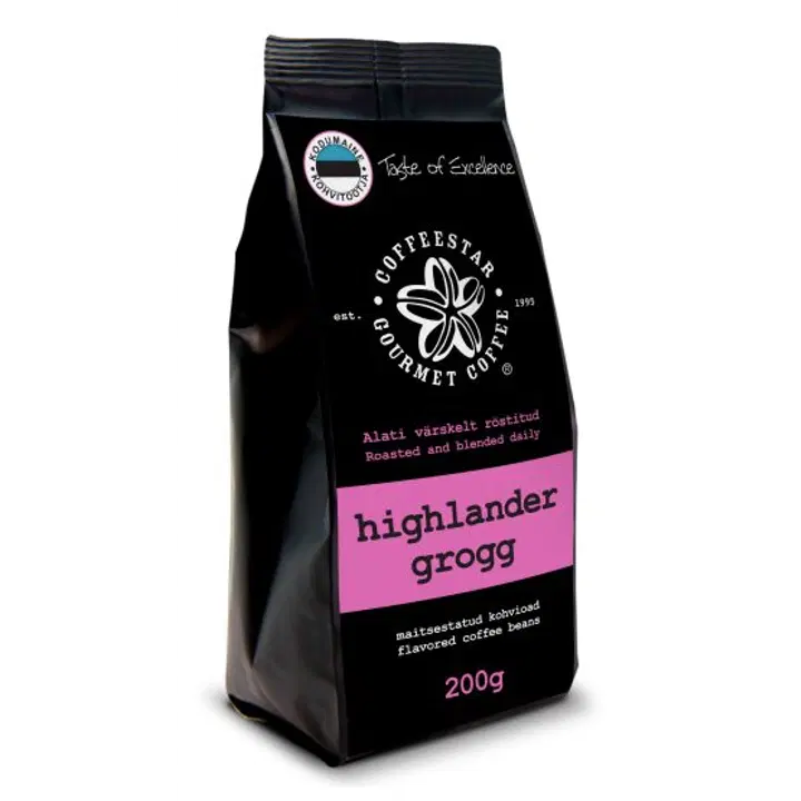 Coffeestar maitsestatud kohvioad Highlander Grogg 200g