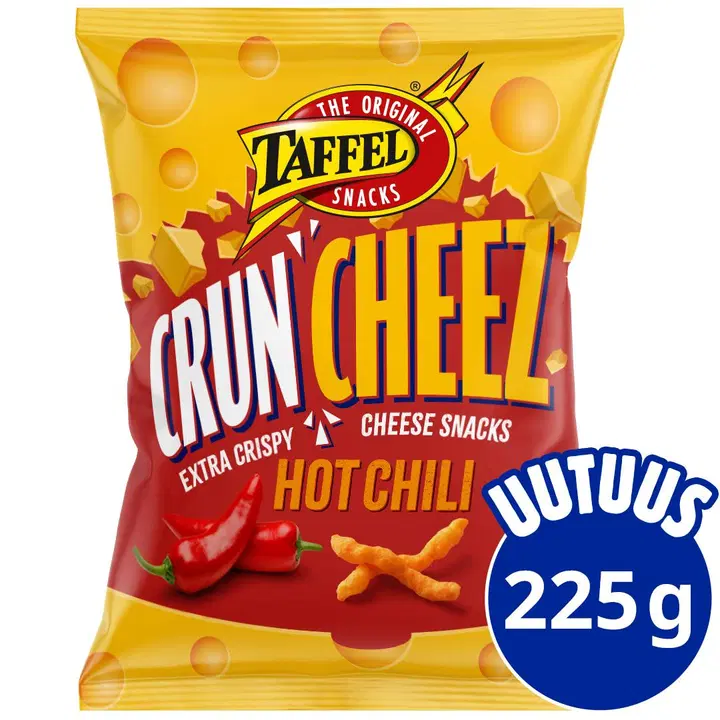 Taffel CrunCheez hot chili kryddade ostsnacks 225g
