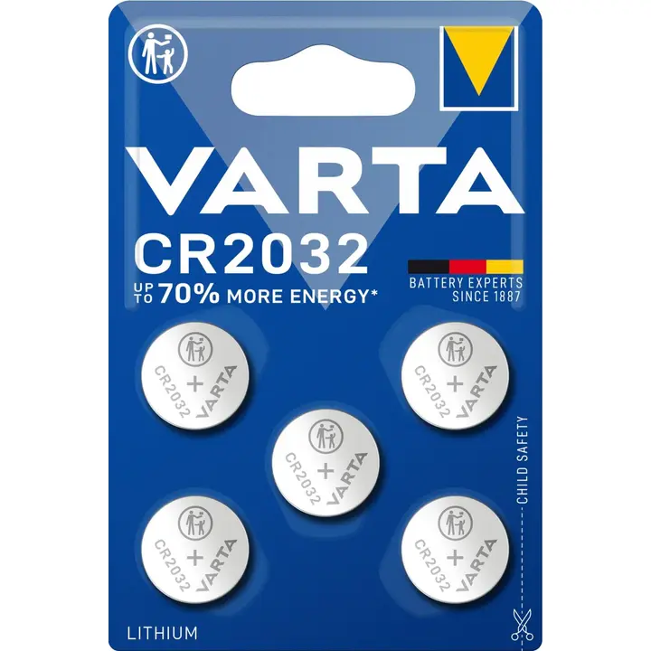 Varta patarei CR2032, 5 tk