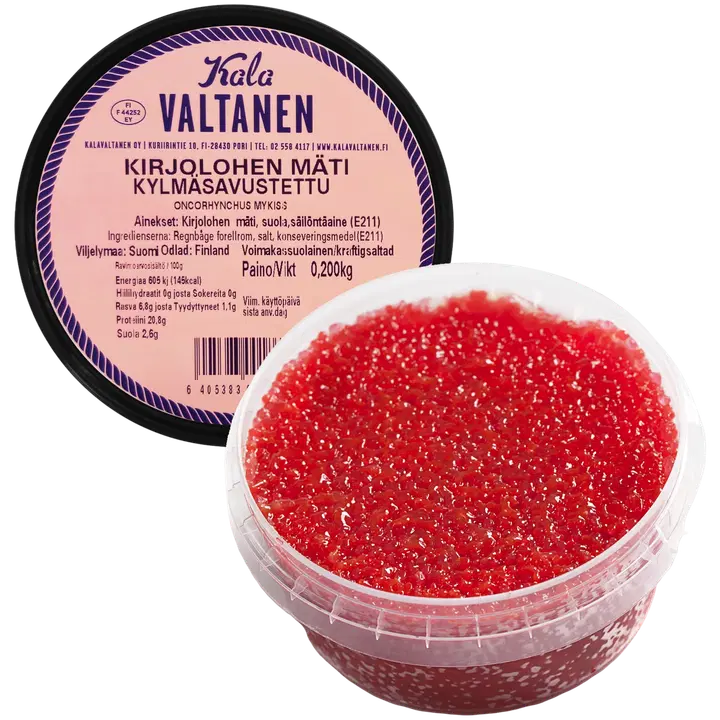 KalaValtanen kirjolohenmäti kylmäsavustettu 200g pakaste