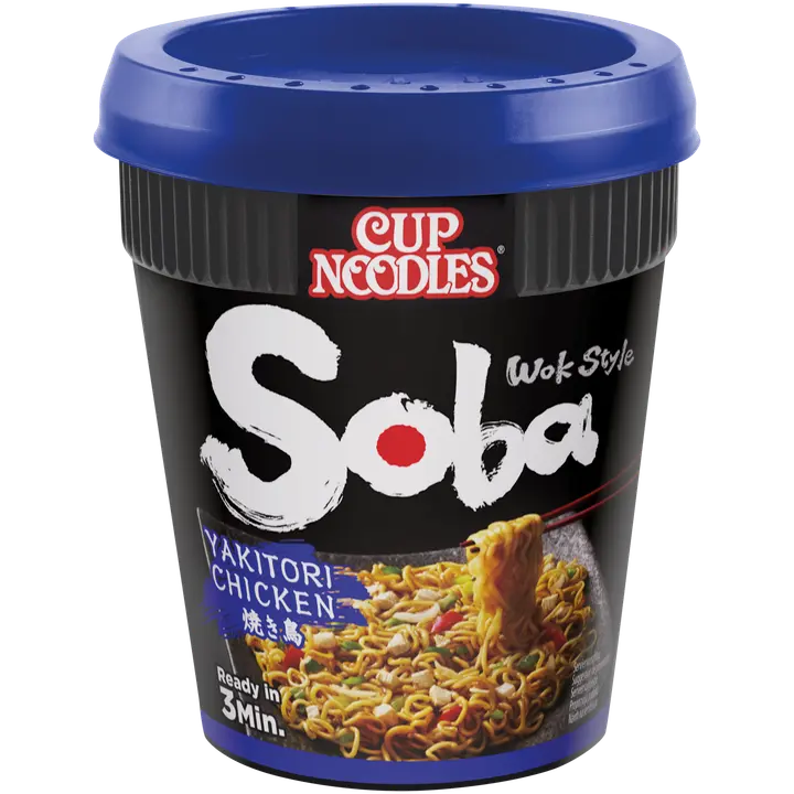 Nissin Soba 89g Cup Nuudeleita yakisobakastikkeessa Yakitori chicken