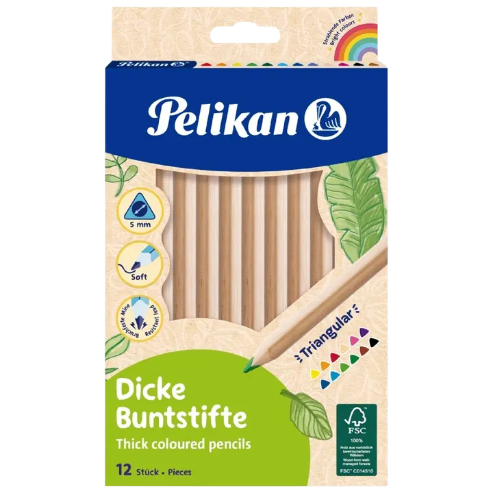 Värvipliiats 12 värvi kolmnurkne 5 mm