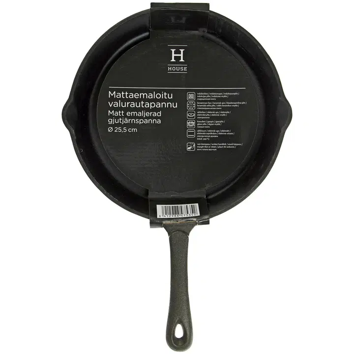 House mattaemaloitu valurautapannu 25,5 cm