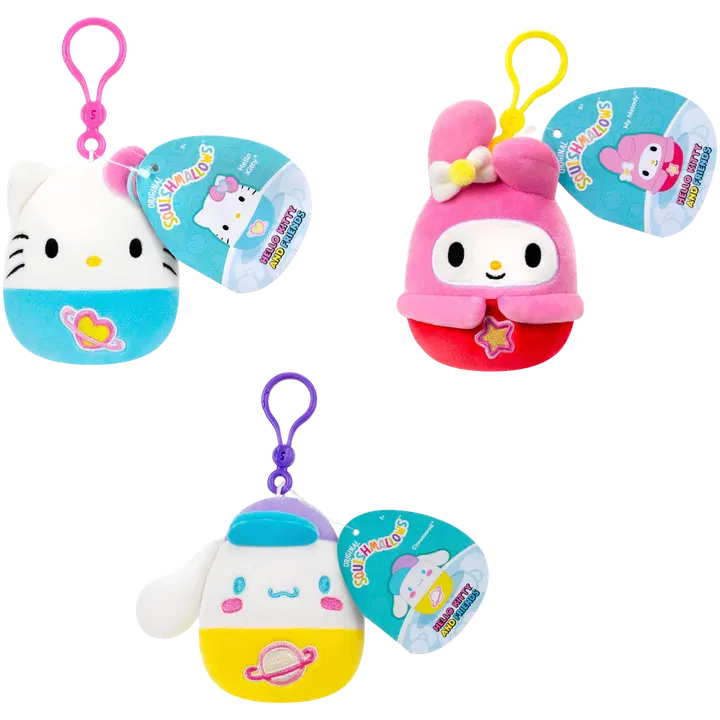 Squishmallows 9 cm hello k kawaii clip on