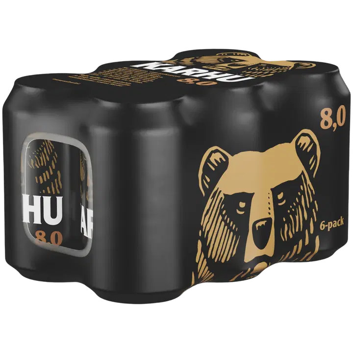 6-pack Karhu Lager olut 8,0 % tölkki 0,33 L