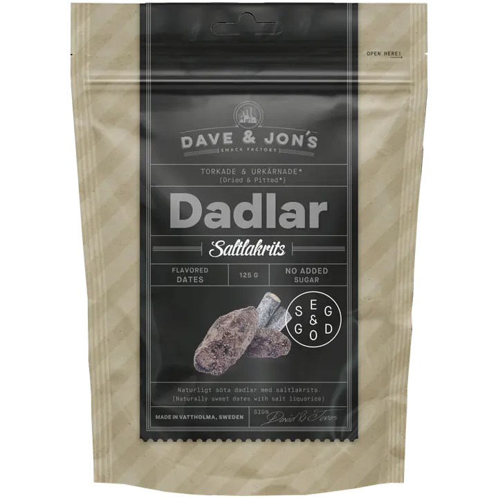 Dave&Jons Kivettömät Salmiakkitaatelit 125 g