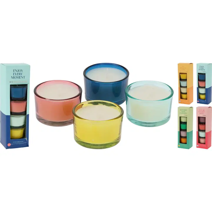 Tuoksulasikynttiläsetti Pastelli 4kpl