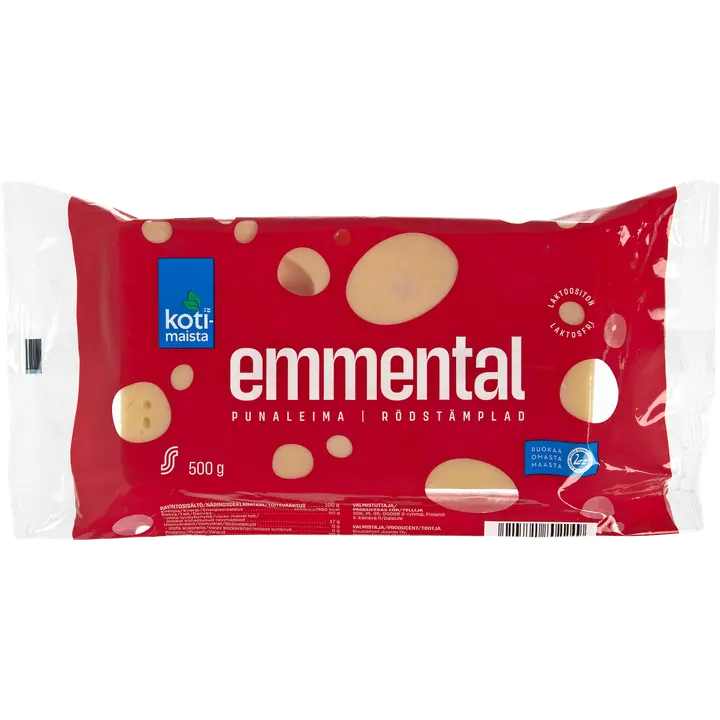 Kotimaista punaleima Emmental juusto 500 g