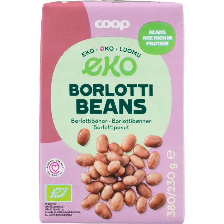 Coop borlottipavut luomu 380/230 g