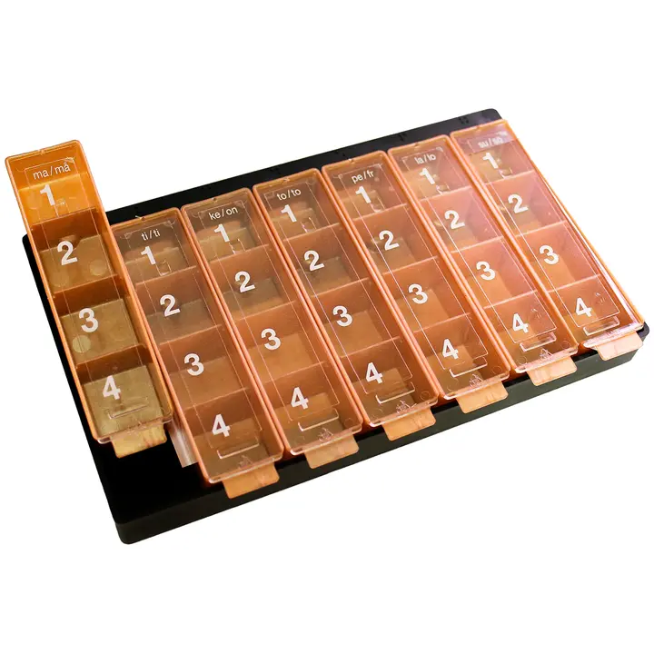 Avukas dosettimallinen tablettilokerikko 7x4 lokeroa