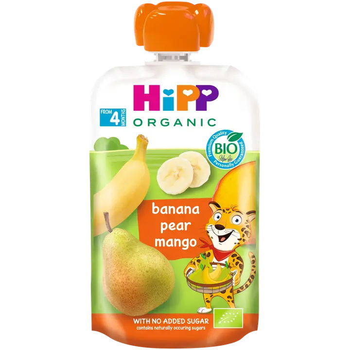 Hipp banaanipüree pirni ja mango öko 4k
