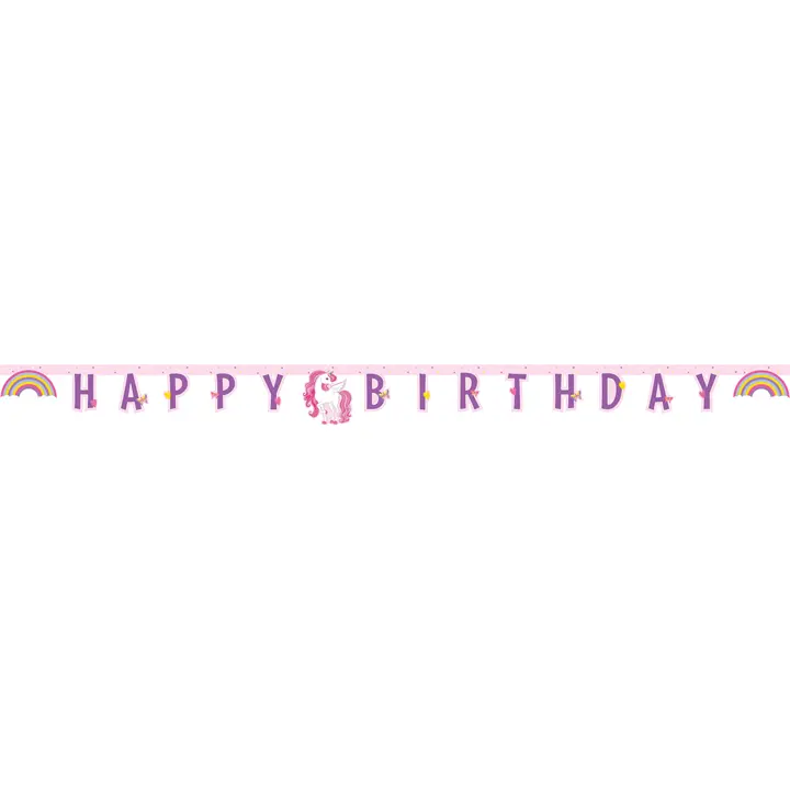 Decorata Party banneri Unicorn rainbow Happy Birthday