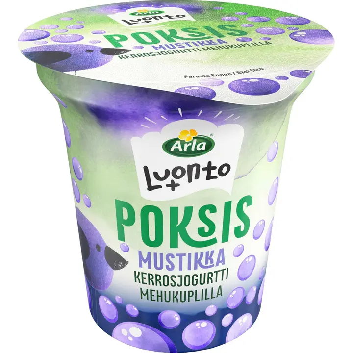 Arla Luonto+ Poksis Mustikkakerrosjogurtti 150g vähälaktoosinen