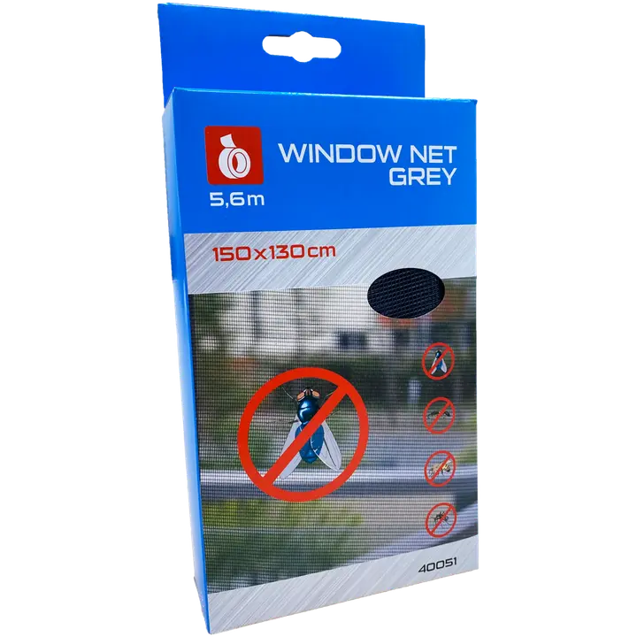 Putukavõrk aknale Festa 150 x 130cm +kinnitusteip 5,6m hall