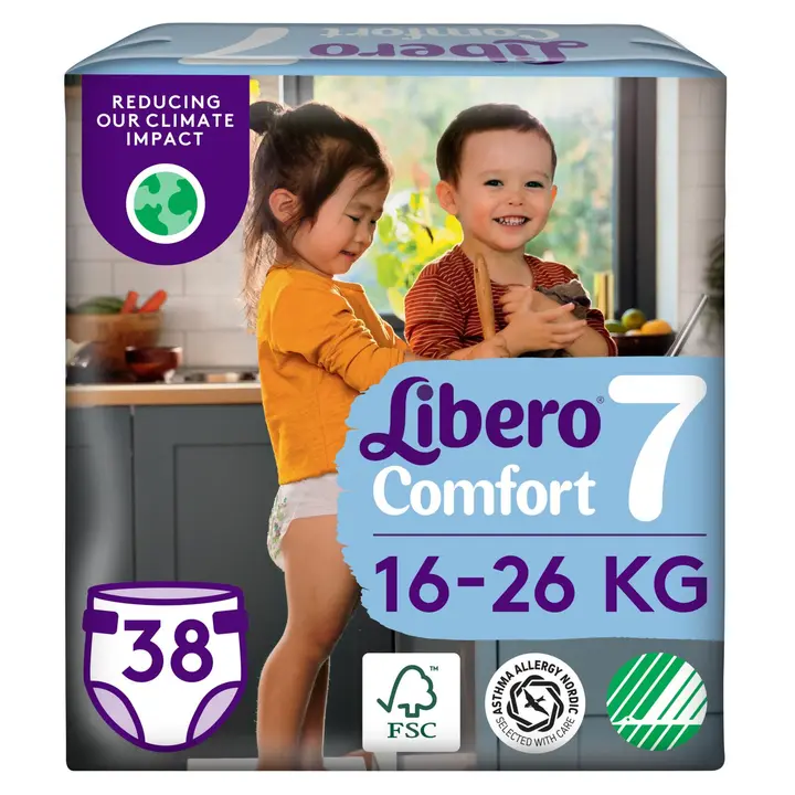 LIBERO Comfort teippivaippa koko 7, 38kpl, 16-26kg