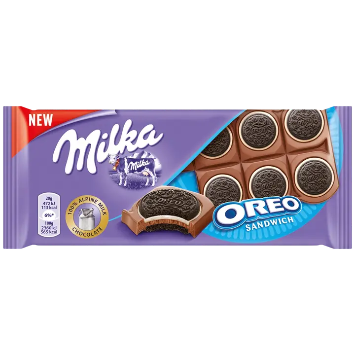 Milka piimašokolaad Oreo küpsisega 92g