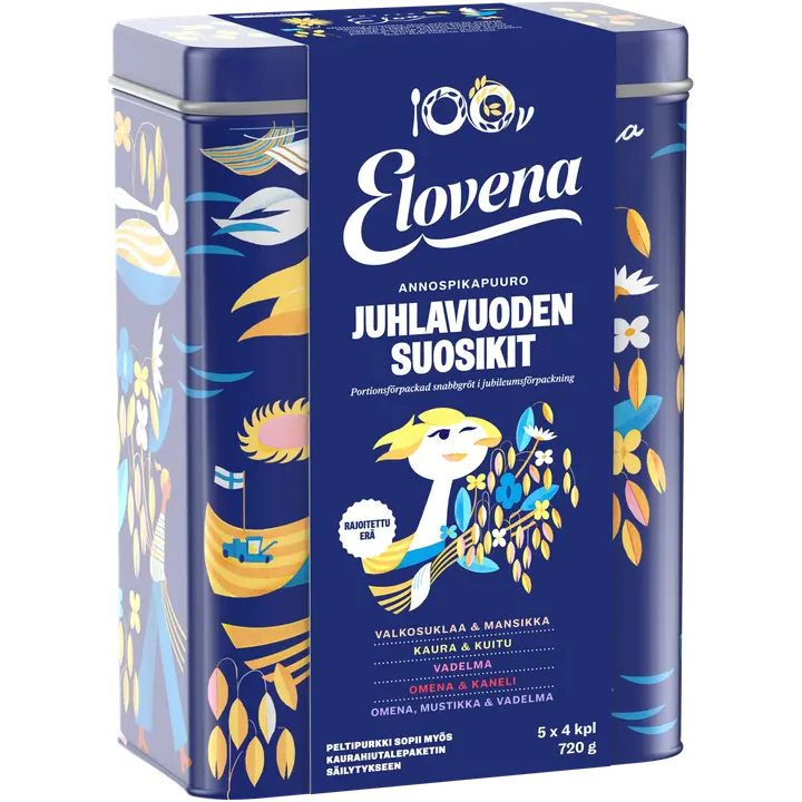 Elovena 720g annospakatut puurot peltipurkissa