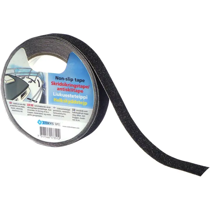 Stokvis Tapes liukuesteteippi 25mm x 5m musta
