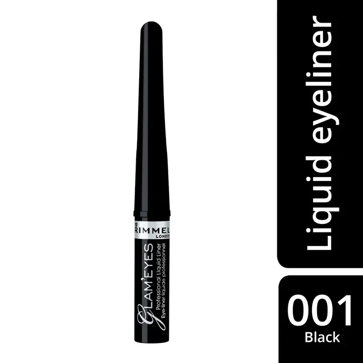 Rimmel London 3,5ml Glam'Eyes Professional Liquid Eyeliner 001 Black Glamour nestemäinen rajausväri