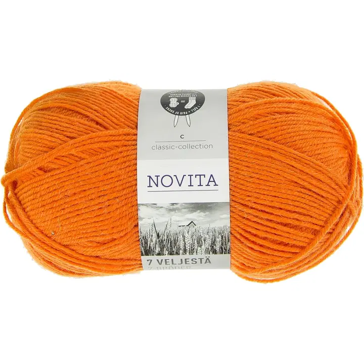 Novita 7 Veljestä 150g yleiskäyttölanka appelsiini 278