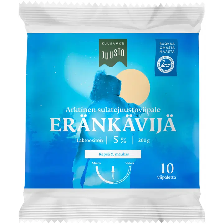 Kuusamon Juusto Eränkävijä 5% sulatejuustoviipale 200 g