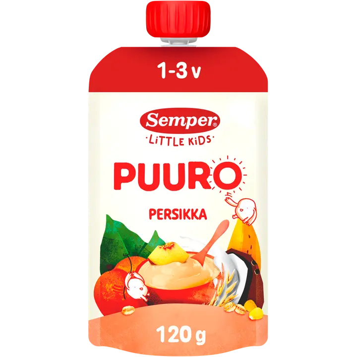 Semper Puuro Persikka, banaani & kaura 1-3v. käyttövalmis lastenpuuro 120g