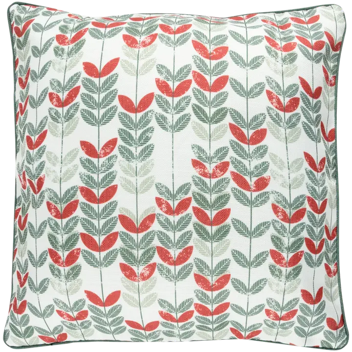 House sisustustyynynpäällinen Leaves 50x50 cm punainen/ vihreä/ valkoinen