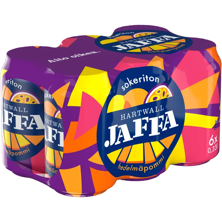 6 x Hartwall Jaffa Hedelmäpommi Sokeriton virvoitusjuoma 0,33 l