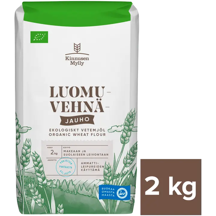 Kinnusen Mylly 2kg Luomuvehnäjauho