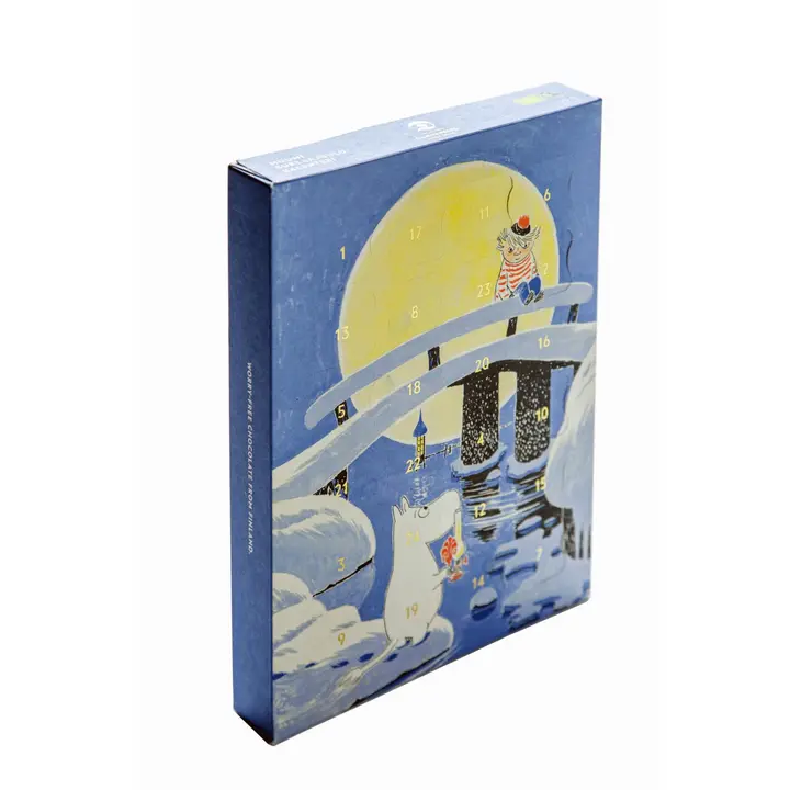 Dammenberg Muumi luomu Reilun kaupan vegaani, soijaton suklaa Joulukalenteri 260g