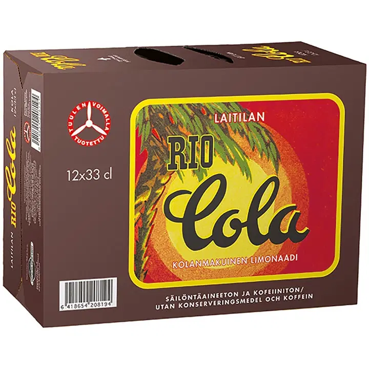 12 x Laitilan Rio Cola 0,33L kolanmakuinen limonaadi