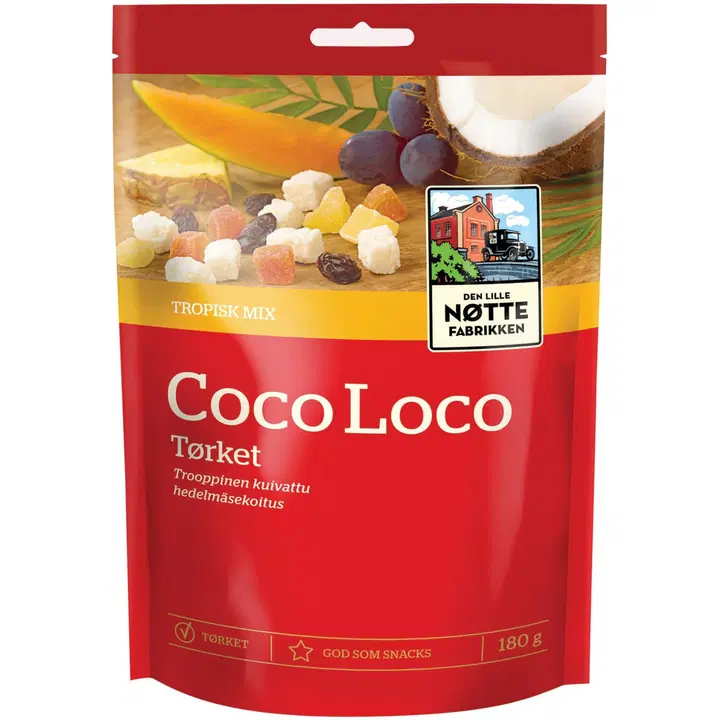 Den Lille Nøttefabrikken Coco Loco Trooppinen hedelmäsekoitus 180g